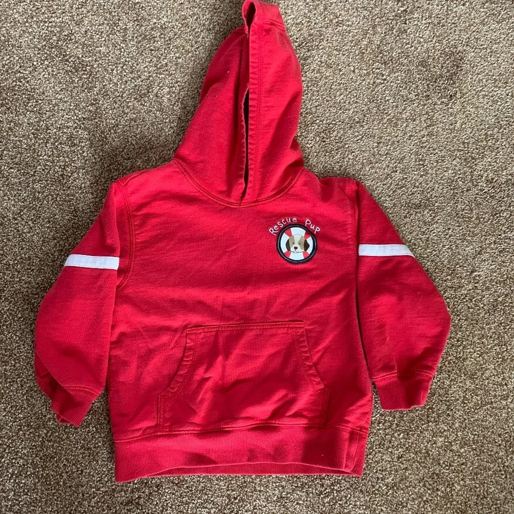 Gymboree red lg sleeve hooded sweat shirt